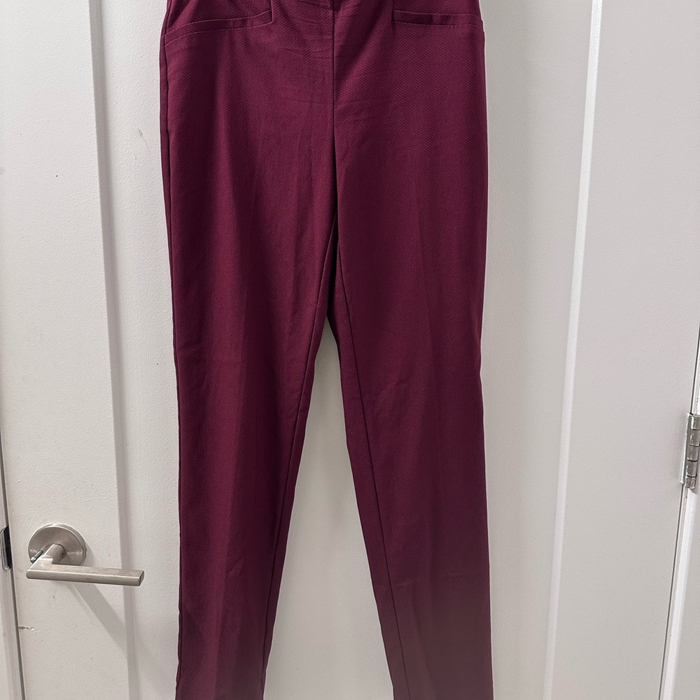 Van Heusen Red Trousers Sleek Structured Design